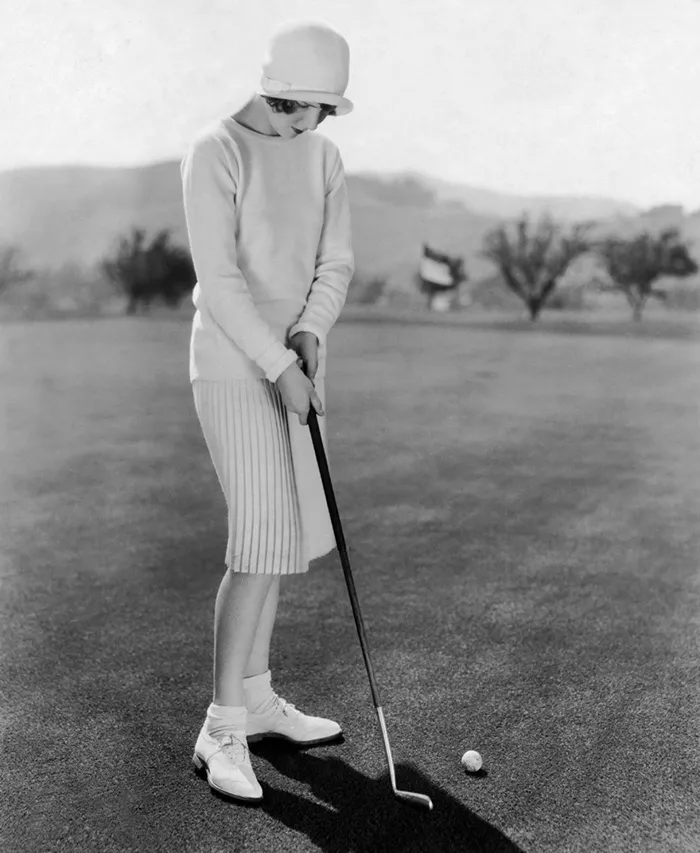 American Actress, Jean Arthur Playing Golf, 1920s