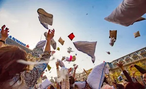 I Documented The International Pillow Fight In Bucharest, Romania