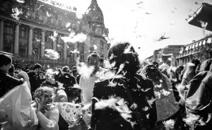 I Documented Moments Of The International Pillow Fight Day In Bucharest, Romania