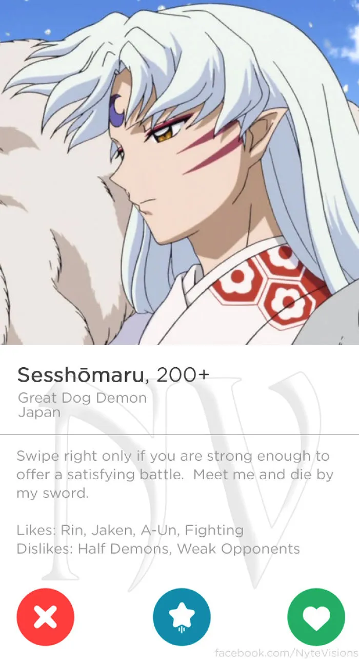 If Anime Characters Were On Tinder