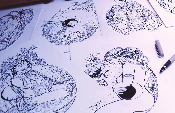 Heartwarming Illustrations By Polish Artist Show Physical And Spiritual States Of Mothers-to-be