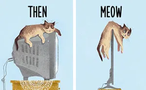 Then vs Meow: How Technology Has Changed Cats' Lives (15 Pics)