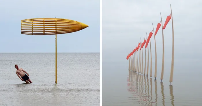 Artist Takes Art Exhibition To Another Level By Placing His Wooden Sculptures Right In The Sea