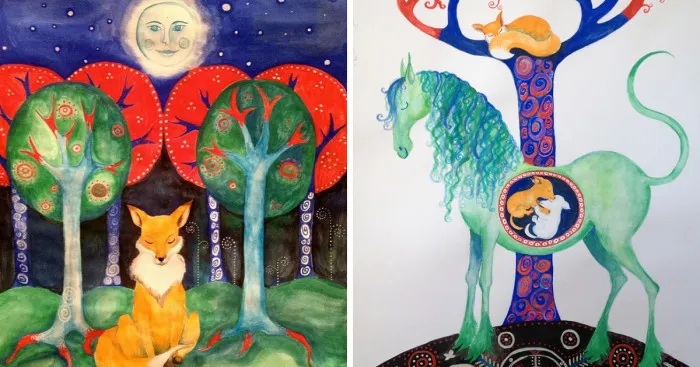 I Paint Fairytale Scenes With Forest Animals In Watercolours