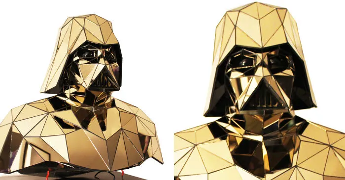 I Made A Golden Plated Geometric Sculpture Of Darth Vader