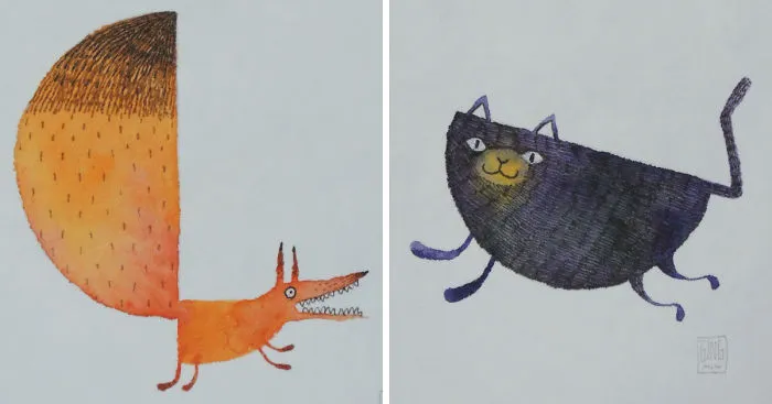 I Draw Different Animals From The Same Semicircle Shape