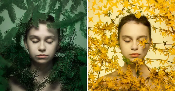 I Created Conceptual Portraits Representing Colors By Combining Photography And Painting