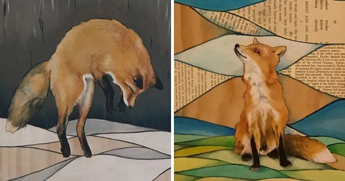 I Painted A Painting Series Of Four Seasons Devoted To The Playful Fox