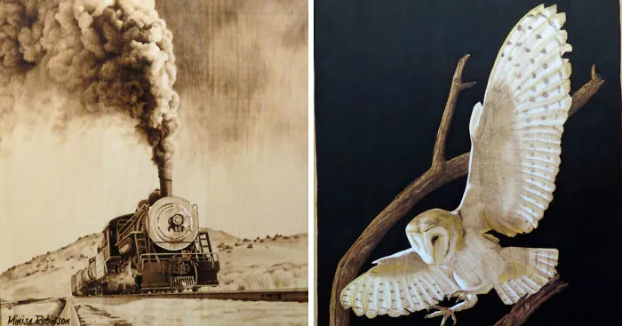 I Create Realistic Woodburnings With A Simple Tool