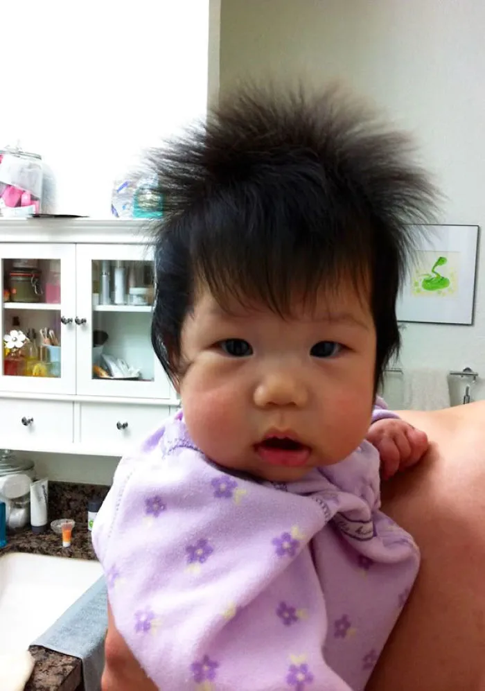 My Little Pineapple. There Is No Styling For This Crazy Hair. So Now We Just Embrace It!