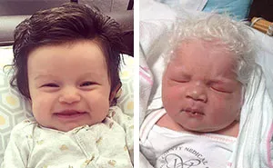 Parents Share Pics Of Babies Born With Full Heads Of Hair (50 Pics)