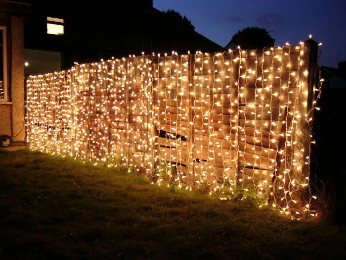 Christmas Lights Fence Decor