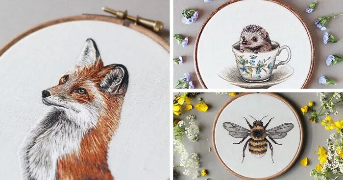 I Transform Pets Into Hand-Embroidered Portraits
