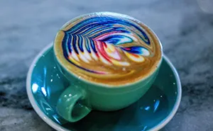 Barista Creates Colorful Latte Art Using Food Dye