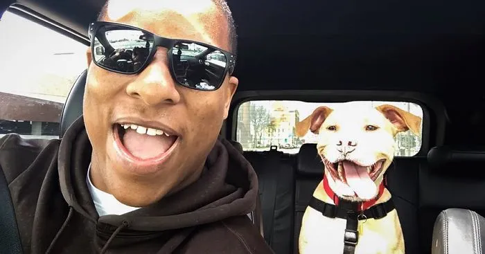 NFL Player Adopts A Pit Bull And They Both Can't Stop Smiling