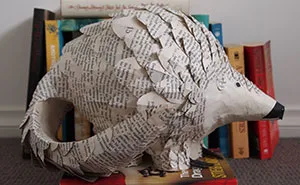 I Cut Old Books Into Hundreds Of Strips, Scales, And Curls, And Turn Them Into Animal Sculptures