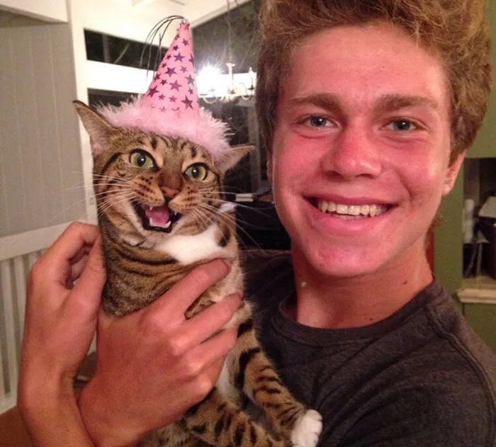 My Friend And His Cat Nikita On Her Birthday