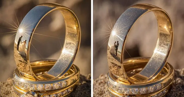 Self-Taught Photographer Finds Unique Way To Shoot Weddings... Reflected On Rings
