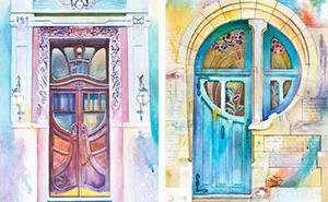 Ukrainian Artist Travels The World Painting Doors In Watercolor