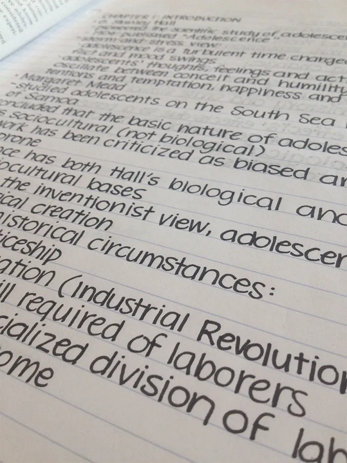 Single Page Compact Writing
