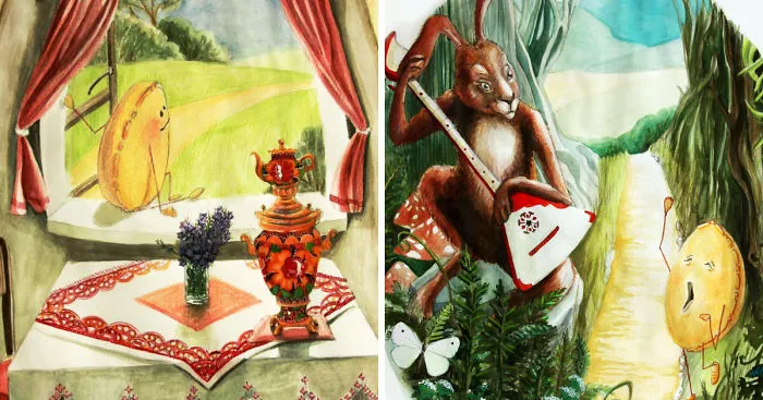 Kolobok - An Illustrated Journey Of A Ginger Bread In The Woods. Kinda Short One, Too