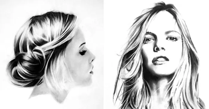 I Love To Draw Hair So I Highlight It In My Charcoal Portraits Of People
