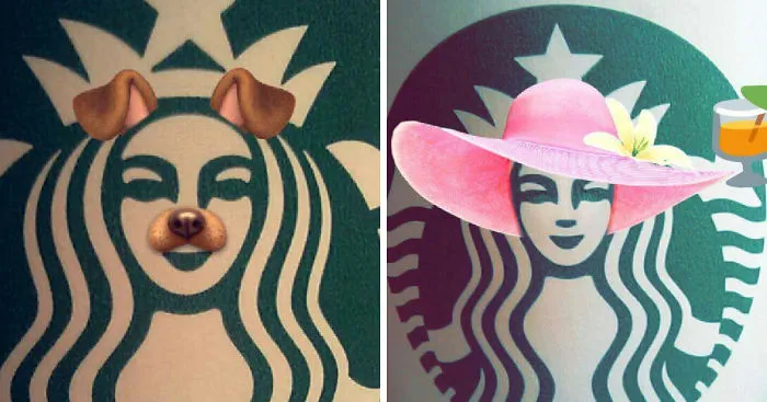 I Used The Snapchat Face Filters On The Starbucks Logo
