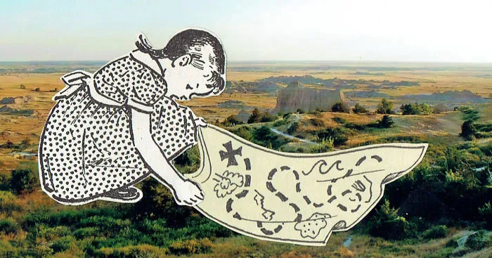 Vintage Childhood Illustrations Come Alive In U.S. Landscapes