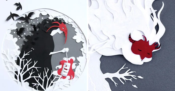 I Created A Series Of Paper Artworks Inspired By A Japanese Haiku