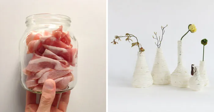 Lamps and Vases Made From Discarded Meat That I Found In Supermarkets