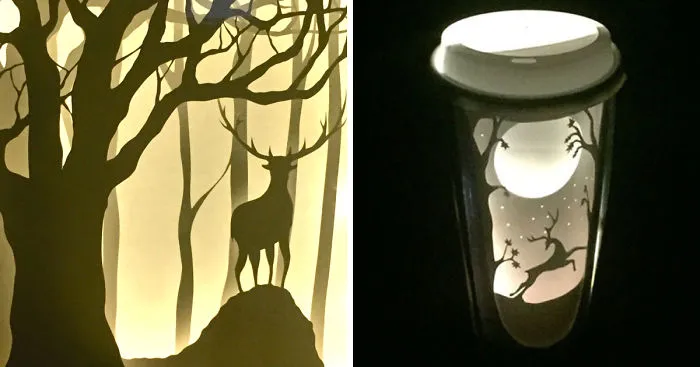 Papercut Lightboxes That I Cut From One Continuous Piece Of Paper
