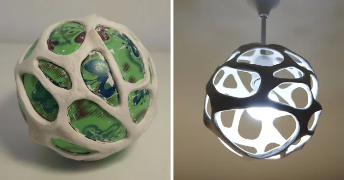 We Made A Lampshade Using Only A Simple Ball And Air Dry Clay