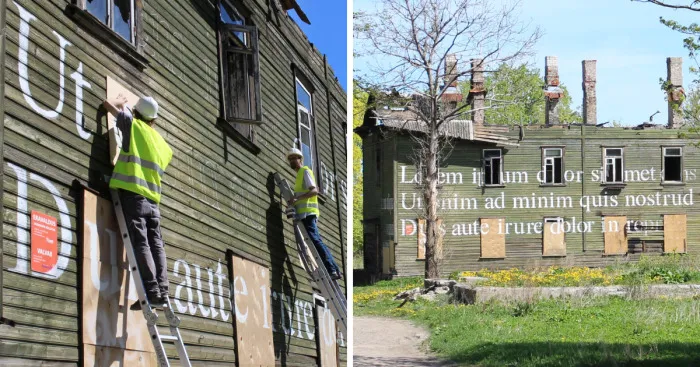 Huge Painting On An Abandoned House Created By Estonian Artists
