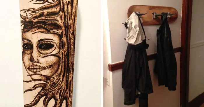 I Create Unique Designs Using Old Skateboards
