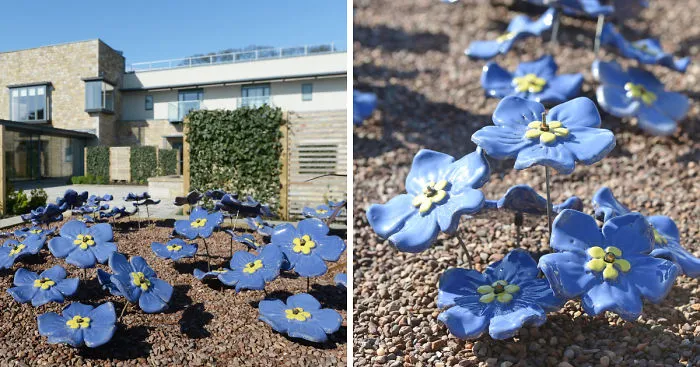 People 'Plant' Ceramic Flowers At Edinburgh Hospice In Memory Of Their Loved Ones