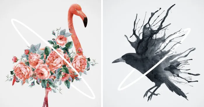 My Surreal Illustrations Of Women And Birds