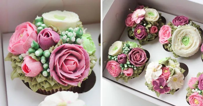 My Hand-Crafted Flower Cupcakes
