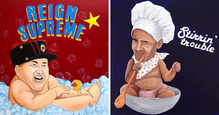 I Paint World Leaders As Babies