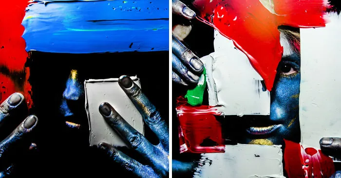 My Colorful Portraits Behind The Designated Glass