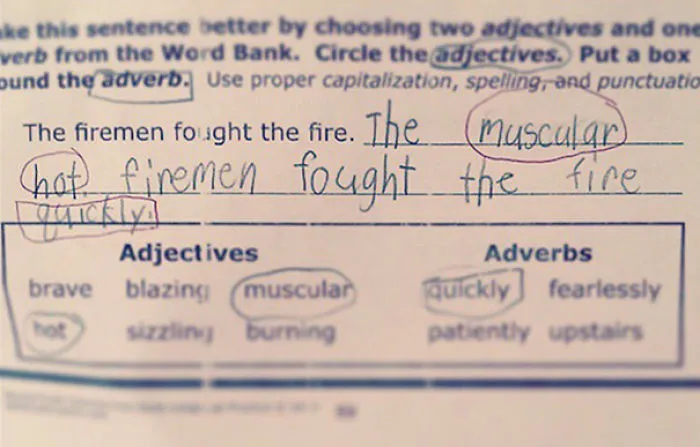 My Friend's Daughter Learned How To Use Adjectives Today