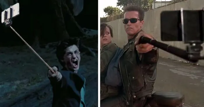 Someone Is Replacing Guns With Selfie Sticks In Famous Movie Scenes (23 Pics)