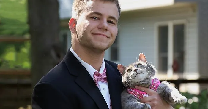 Guy Couldn't Find A Date For Prom So He Took His Cat Instead