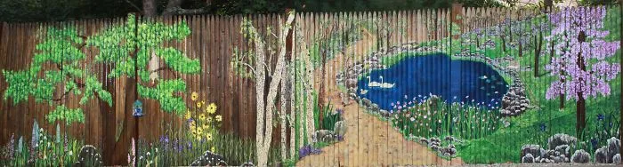 Full View Of My 40 Foot Stockade Fence Mural
