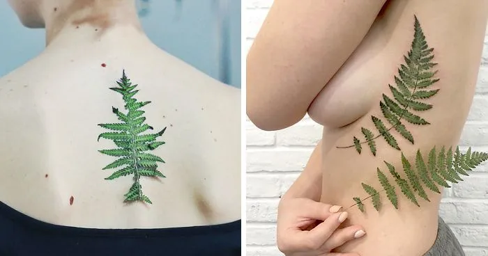 Tattoo Artist Uses Real Leaves And Flowers As Stencils To Create Botanical Tattoos