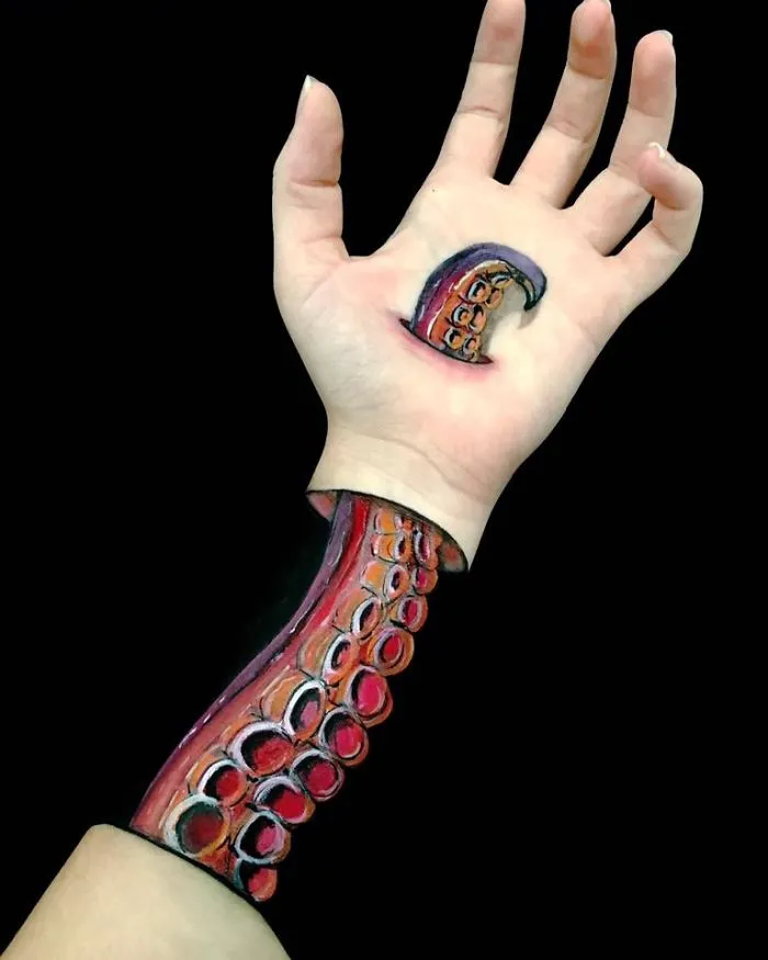 I Turn My Arms Into Optical Illusions