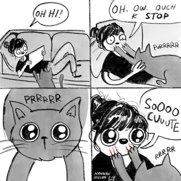 Artist Illustrates What It's Like To Live With Cats (35 Pics)