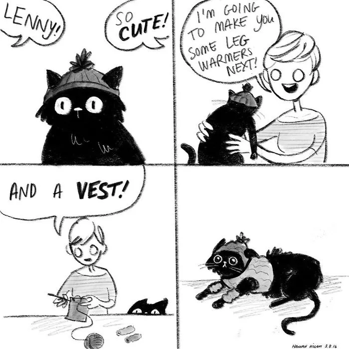 Artist Illustrates What It's Like To Live With Cats (35 Pics)