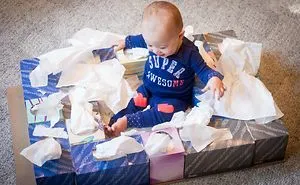 Play Pen Made Out Of Tissue Boxes!