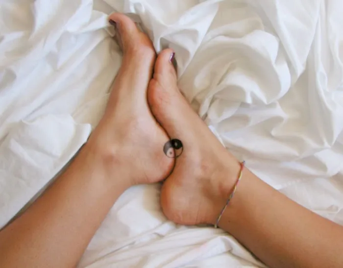 Unique Ying Yang Foot Tattoo Design