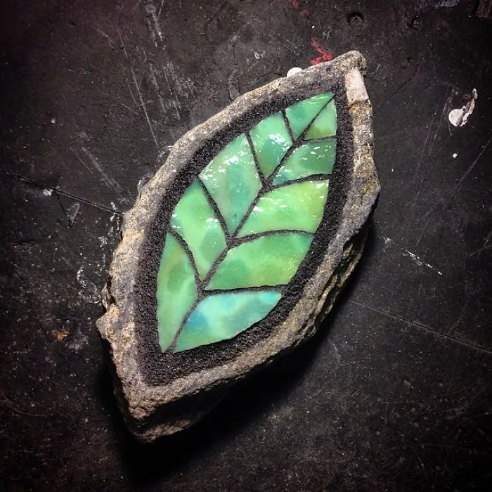 As A Way To Relax, I Make These Colorful Mosaics On Stones
